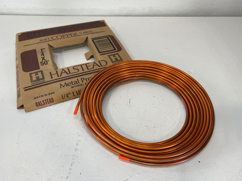 Lot of (4) Halstead 1/4" x 50' Soft Copper Refrigeration Tubing